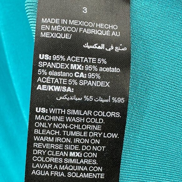 Travelers By Chicos Tunic Top Womens Short Sleeve Asymmetrical Cozumel Blue XL - Picture 9 of 10